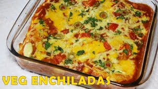 Cheesy Vegetable Enchiladas  Healthy Homemade Vegetarian Recipe  Mexican Cuisine  Kanaks Kitchen [upl. by Aleakim]