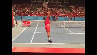 Dominic Thiem slow motion serve full point in doubles 2016 [upl. by Tristas842]