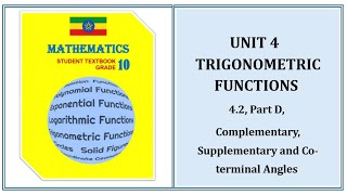 Grade 10 Unit 42 Part D Complementary and Supplementary Angles [upl. by Evvy]