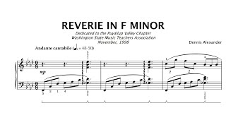 Dennis Alexander  Reverie in F minor Score [upl. by Dukie]