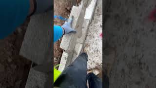 4 inc blocks on the edge foundation asmr bricklaying satisfying construction diy fypyoutube [upl. by Eniruam846]