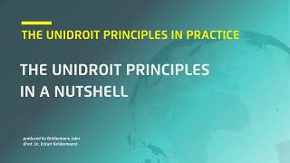 Unidroit Principles in a nutshell 1of 13 [upl. by Goober]