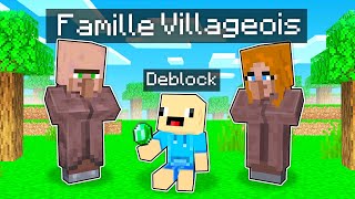 Adopté par une Famille Villageois Fou sur Minecraft [upl. by Tarrel]