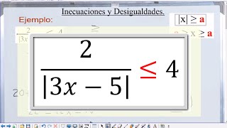 Inecuación con Valor Absoluto en el Denominador [upl. by Artimid]