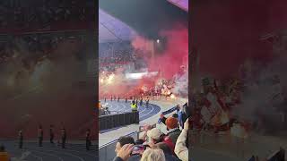 1FC Köln Fans at Olympiastadion Berlin vs Hertha Bengaloshow shorts fcköln hertha fireworks [upl. by Eusebio]