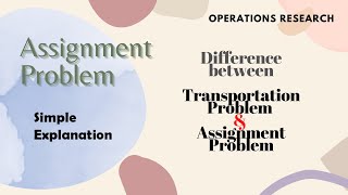 Difference Between Transportation Problem and Assignment Problems Easy Explanation [upl. by Imeka]