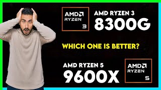 AMD Ryzen 3 8300G vs AMD Ryzen 5 9600X Comparison [upl. by Arodasi324]