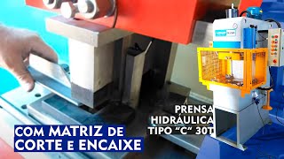 Prensa Hidráulica modelo quotCquot 30 tons Lagemann com matriz de corte e encaixe [upl. by Eanel]