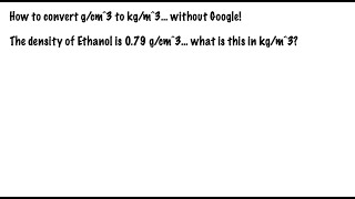 Convert density in gcm3 to kgm3 [upl. by Burrows]