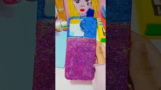 How to decorate simple phone cover with glitter ✨️ 🌈🥳youtubeshorts shorts mycraftingworld [upl. by Nnayrb]