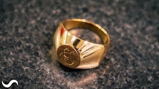 MAKING A SIGNET RING IN 18K GOLD [upl. by Godfry]