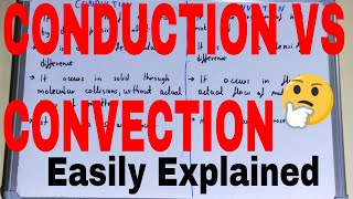 Conduction vs ConvectionDifference between conduction and convectionConduction and convection [upl. by Wilhelmina]