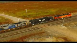 Cassoday KS BNSF CSX NS JB Hunt Stack Train HD Drone Video [upl. by Netsyrc]