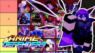 Update 3 Tier List  Anime Defenders [upl. by Aurel]