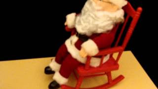 Animated 1991 Gemmy Rocking Santa Musical Jolly Saint Nick Red Plastic Chair [upl. by Suixela]