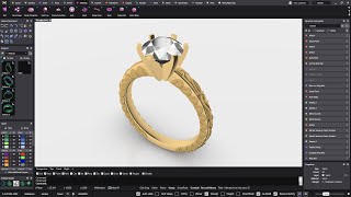 Engraved Solitaire Ring  MatrixGold Tutorial [upl. by Ramas338]