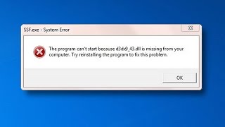 How to Fix Windows Error D3dx943dll [upl. by Hollyanne314]