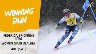 Brignone makes stunning 2nd run to win GS in Are  Audi FIS Alpine World Cup 2324 [upl. by Ney]