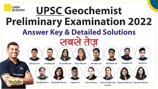 UPSC Geochemist Preliminary Examination 2022  Part1 Answer Key  Detailed Solutions Chem Academy [upl. by Aitsirk]