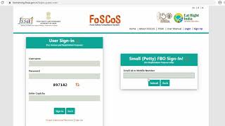 FoSCoS Homepage Explained  FSSAI [upl. by Eynaffit]