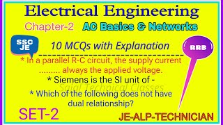 SET02 of AC Basics amp Networks for all Technical exams BTech Bsc Diploma ITIRRB JEALPTechnician [upl. by Frederiksen]