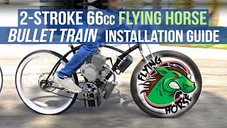 How To Install a 2Stroke 66cc 80cc BULLET TRAIN Engine Kit for Motorized Gas Bicycle [upl. by Dana606]