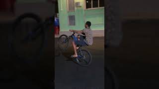 Bike wheelie on fresh painted road🚲🛣️ [upl. by Strephonn]