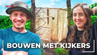 TINY HOUSE BOUWEN IN MIJN EIGEN BOS MET KIJKERS [upl. by Llerroj]