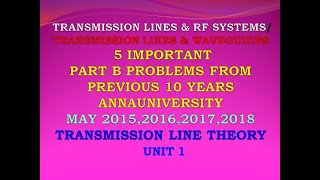 Transmission line theory problems  Transmission lines and RF systems [upl. by Buerger]