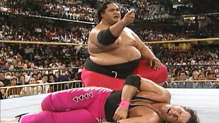 Yokozuna vs Bret Hart  WWE Championship Match WrestleMania X [upl. by Ahsia]