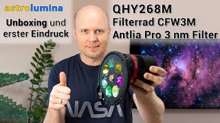 Unboxing QHY268M  Filterrad QHYCFW3MUS  Antlia Pro 3 nm Schmalbandfilter und LRGB Filter [upl. by Simaj20]