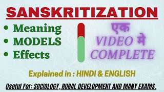 Sanskritization  Sociology M N Srinivas  English Notes  Meaning  Models  Effects [upl. by Pippo]