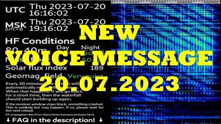 UVB76 NEW VOICE MESSAGE 20072023 1615 UTC [upl. by Nickola]