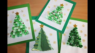 Jak zrobić kartkę świąteczną z motywem choinki  paper Christmas Tree Christmas cards [upl. by Meyeroff677]