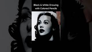 Black amp White Colored Pencil Drawing of Hedy Lamarr [upl. by Ioab]