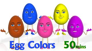 Surprise Eggs Color Songs  Learn colours  3D Egg colors Nursery Rhymes amp Songs for children [upl. by Arraet953]