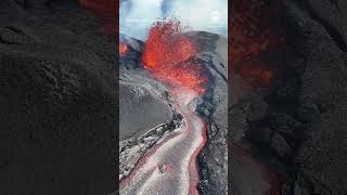 Drone captures volcanic eruption in Iceland [upl. by Yffat981]