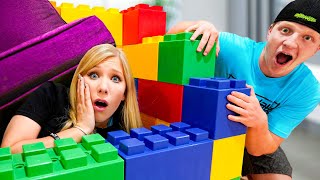 Extreme GIANT LEGO House Hide and Seek with Unspeakable [upl. by Hinze477]