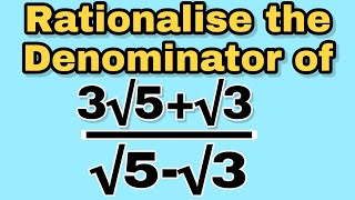 Rationalize the denominator of 3 root5root3root5 root3Class 9th Lesson 1Real NumbersQ23 iii [upl. by Naarah]