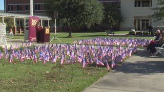 Bossier Parish Community College honors veterans with 1000 flag display [upl. by Drofla]