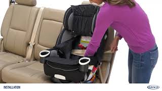 Graco® 4Ever® Family ForwardFacing Seat Belt Installation with Belt LockOff [upl. by Hollis174]