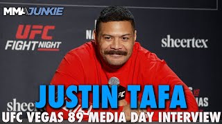 Justin Tafa Explains Switching Fights With Brother Just Like Old Times  UFC on ESPN 53 [upl. by Ong]