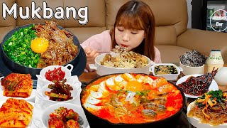 🍱차돌솥밥정식해물순두부찌개🍲 한식집밥 땡길땐 시장털어서 솥밥만들기😋 KOREAN HOME MEAL MUKBANG ASMR EATINGSHOW REALSOUND 요리 먹방 [upl. by Tessie]