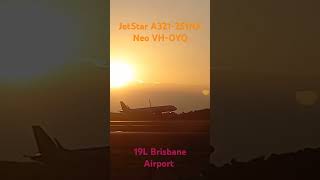 JetStar A321251NX Neo VHOYQ landing at 19L brisbaneairport airbus 321neo jetstar aviation [upl. by Prager506]