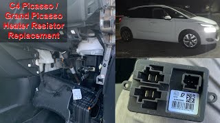 Citroen C4 Picasso Heater Blower Resistor Replacement [upl. by Remot]