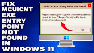 How To Fix McUICntexe Entry Point Not Found in Windows 1110 Solution [upl. by Verne]