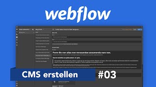 Webflow CMS Dynamische Inhalte amp Design erstellen Tutorial Alles was du wissen musst [upl. by Felicle]