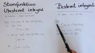 Definition af stamfunktion bestemt og ubestemt integral [upl. by Lertnahs]