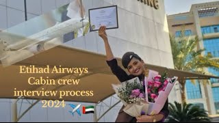 Etihad cabin crew recruitment  Full information about interview day My Etihad interview experience [upl. by Artemas]