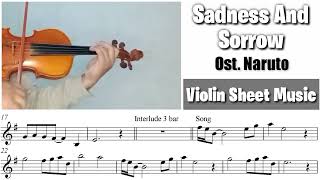 Free Sheet  Sadness And Sorrow  Ost Naruto  Violin Sheet Music [upl. by Ayit434]